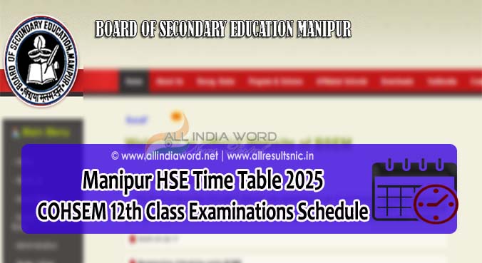 COHSEM Time Table 2025 Download